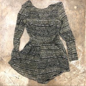 Kookai Silk Romper Shorts Black Green Abstract